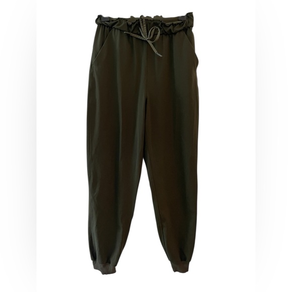 Lululemon Army Green High Rise Joggers Size 4 Stretch Athletic Drawstring - Picture 6 of 6